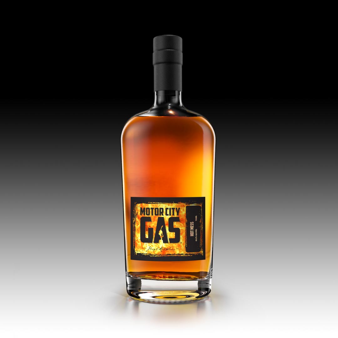 Motor City Gas Whiskey Hot Mess Bottle 12 Grain Malt Whiskey