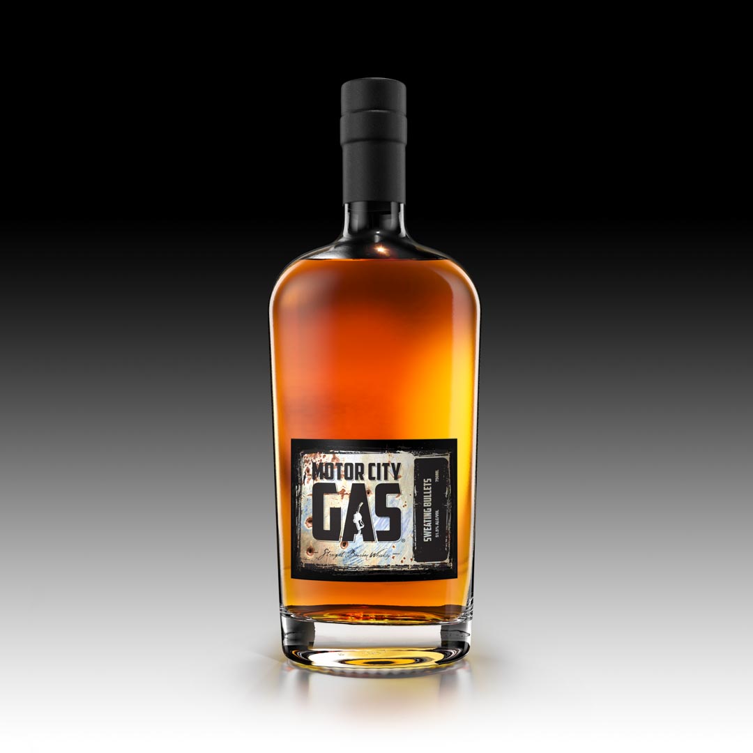 Motor City Gas Whiskey Sweating Bullets 103 100 Bourbon Bottle Cask Proof Wheated Bourbon