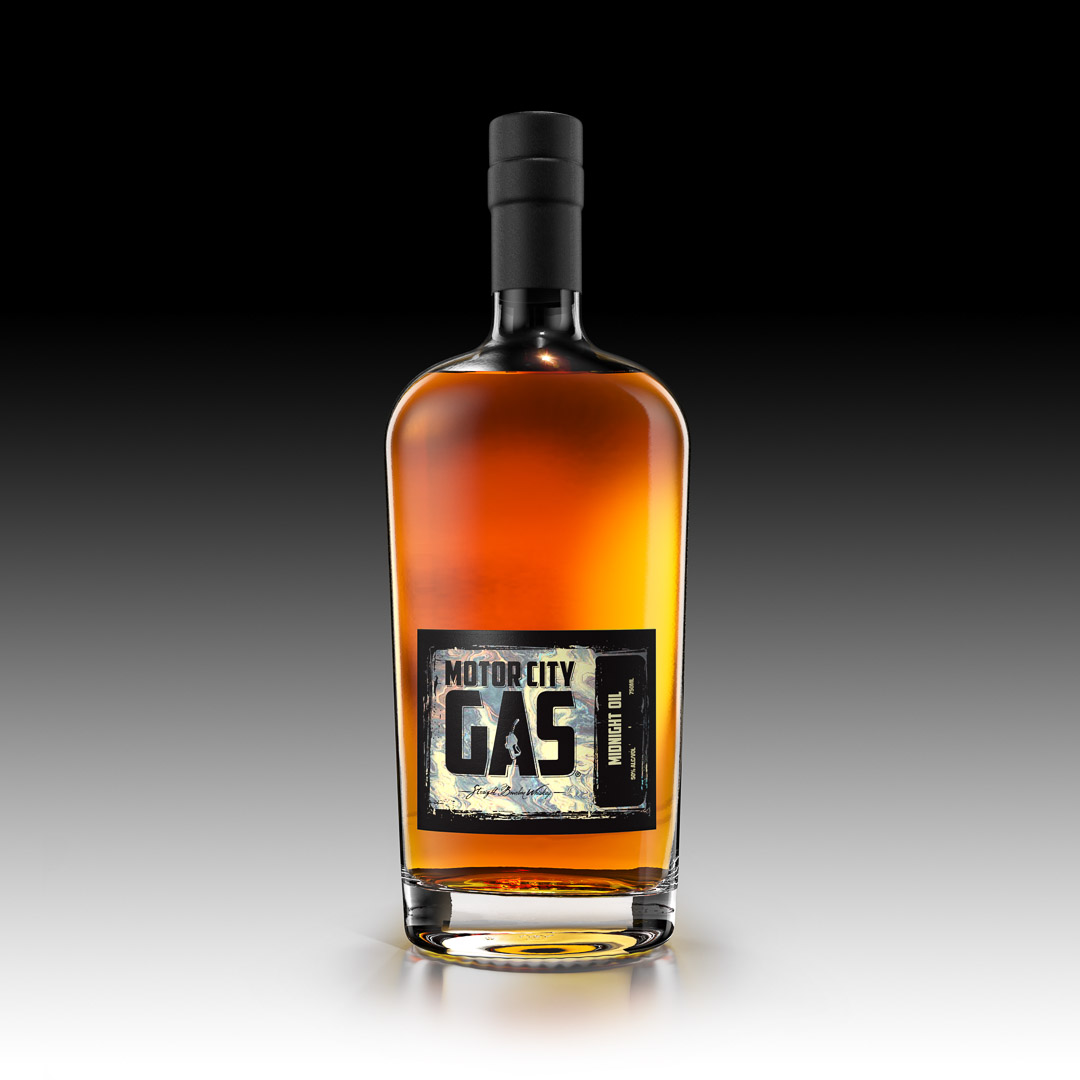 Motor City Gas Whiskey Midnight Oil Bottle